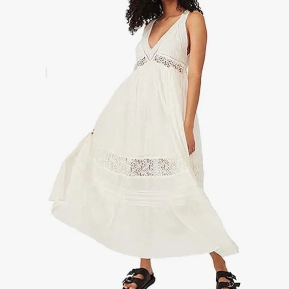 FREE PEOPLE | carla lace maxi dress - ivory (small) - Picture 4 of 7